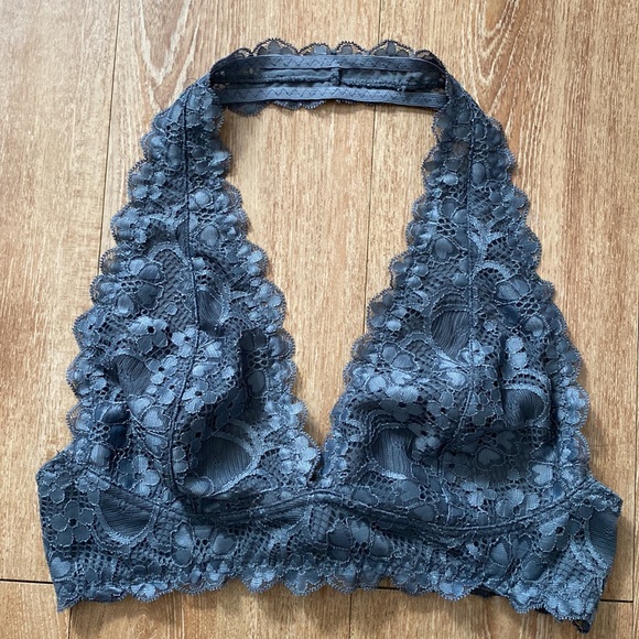 Free People Other - Free People Gray Lace Halter Bralette Size-Small